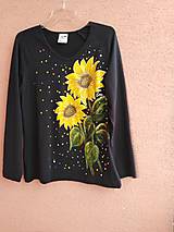 Topy, tričká, tielka - Slnečnice 2 ručne maľované tričko - 16201659_
