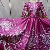 Šaty - Spoločenské šaty Floral Folk " Azulejo " - 16202880_