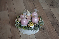 Dekorácie - adventná nádoba/bednička "Ružovo-zlaté Vianoce" - 16202998_