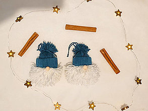 Dekorácie - Vianočný škriatkovia (modrý) - 16202984_