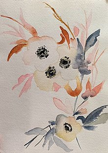 Kresby - kvety v béžovej kytici - 16203100_
