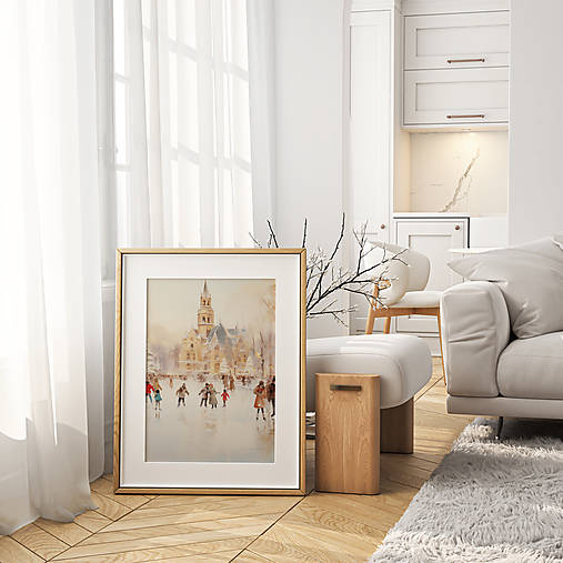 Obrazy - Maľovaný plagát, zimný motív, digitálna verzia (print) - 16202780_