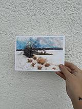 Grafika - Za dedinou zima (print) - 16204300_