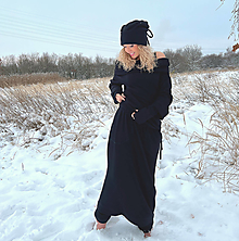 Sukne - Dlouhá zimní sukně černá - 16203819_