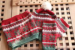 Čiapky, čelenky, klobúky - Vianočný set čiapky, nákrčníka a rukavičiek - merino nórske - 16203885_