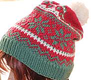 Čiapky, čelenky, klobúky - Vianočná merino čiapka - nórsky vzor - 16203912_