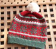 Čiapky, čelenky, klobúky - Vianočná merino čiapka - nórsky vzor - 16203914_