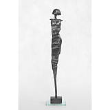 Sochy - Dievča s mikádom, cínová socha dievčaťa, socha kov, dekorácia - 16203300_