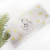Papiernictvo - Vianočná obálka na peniaze/ na poukážku -  Snehuliak - 16203242_