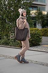 Veľké tašky - Elegantní kabelka MANA MANA Diva Hnědá - 16203491_