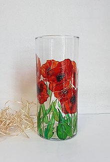 Dekorácie - Sklenená okrúhla váza maky - 16204608_