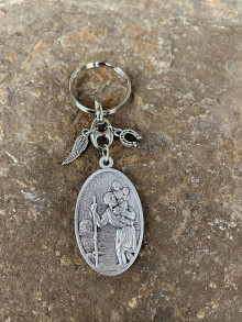 Kľúčenky - kľúčenka s anjelom (kľúčenka sv.Krištof) - 16203385_