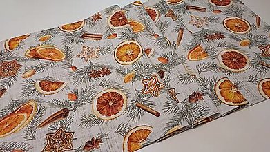 Úžitkový textil - Stredový obrus,,medovníky,pomaranče,škorica" - 16207673_
