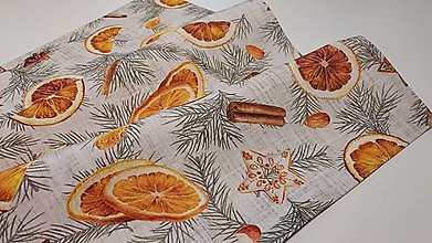Úžitkový textil - Stredový obrus,,medovníky,pomaranče,škorica" (60×60cm) - 16207680_