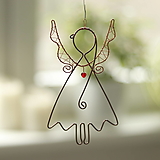 Dekorácie - anjelik z medeného drôtu 12cm - 16208224_