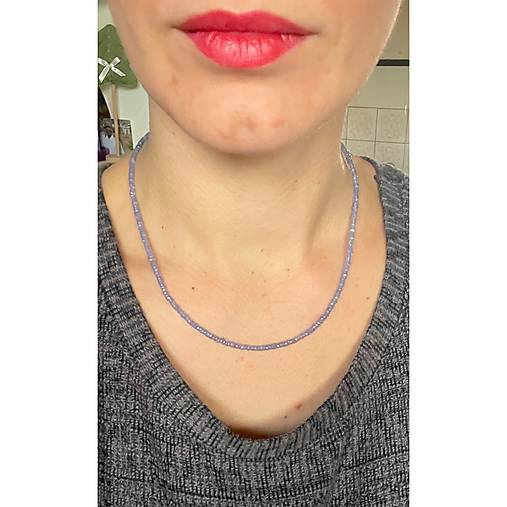 Luxury Tanzanite AG925 Rhodium plated Necklace / Náhrdelník tanzanit, striebro ródiované,
