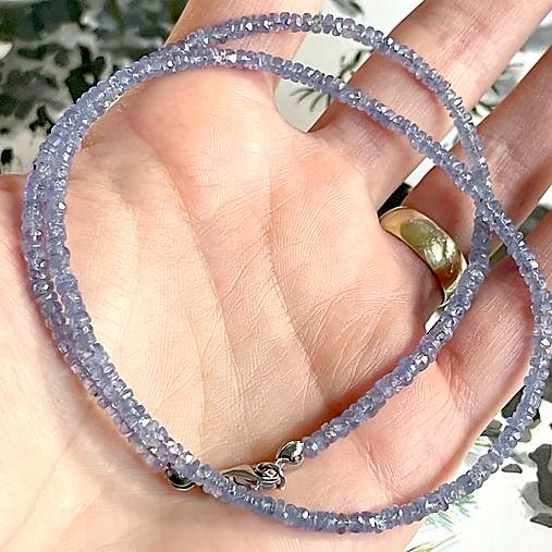 Luxury Tanzanite AG925 Rhodium plated Necklace / Náhrdelník tanzanit, striebro ródiované,