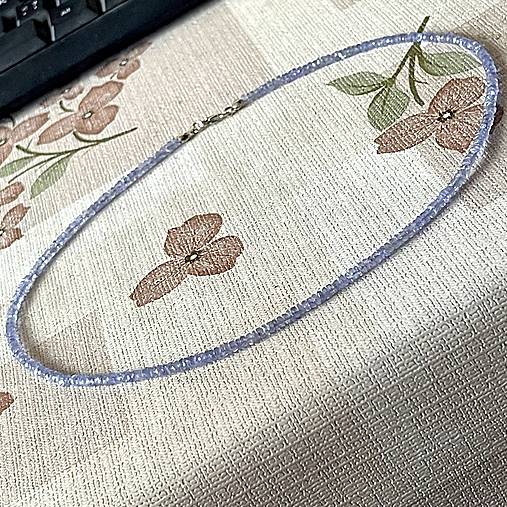 Luxury Tanzanite AG925 Rhodium plated Necklace / Náhrdelník tanzanit, striebro ródiované,