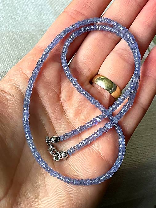 Luxury Tanzanite AG925 Rhodium plated Necklace / Náhrdelník tanzanit, striebro ródiované,