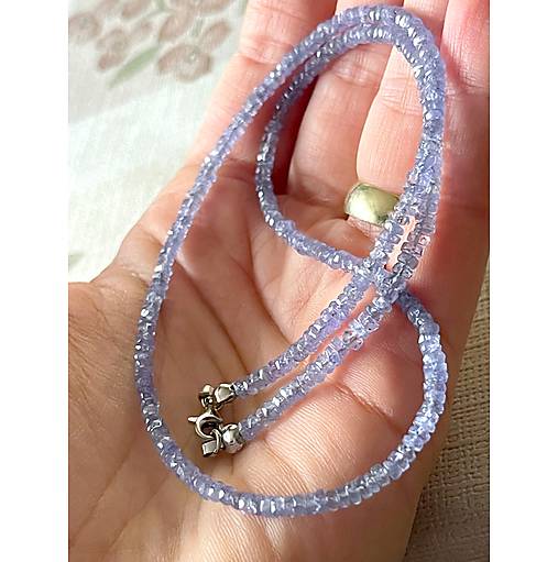 Luxury Tanzanite AG925 Rhodium plated Necklace / Náhrdelník tanzanit, striebro ródiované,