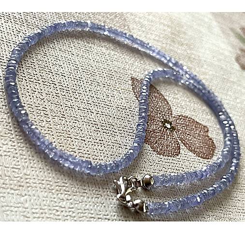 Luxury Tanzanite AG925 Rhodium plated Necklace / Náhrdelník tanzanit, striebro ródiované,
