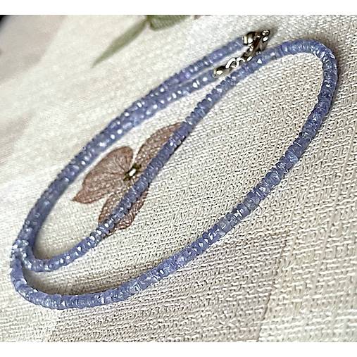 Luxury Tanzanite AG925 Rhodium plated Necklace / Náhrdelník tanzanit, striebro ródiované,