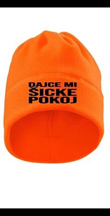 Čiapky, čelenky, klobúky - flisová čiapka s nákrčníkom 2 v 1 (Oranžová DAJCE MI ŠICKE  POKOJ) - 16208837_