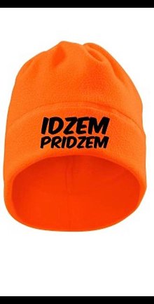 Čiapky, čelenky, klobúky - flisová čiapka s nákrčníkom 2 v 1 (Oranžová IDZEM PRIDZEM) - 16208838_