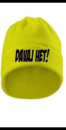 Čiapky, čelenky, klobúky - flisová čiapka s nákrčníkom 2 v 1 (Žltá neónová DAVAJ HET!) - 16208843_