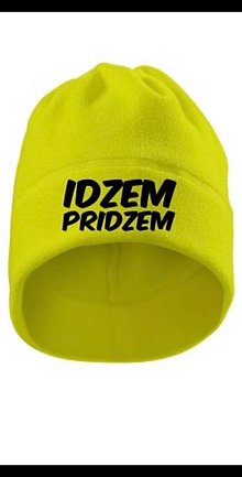 Čiapky, čelenky, klobúky - flisová čiapka s nákrčníkom 2 v 1 (Žltá neónobá IDZEMPRIDZEM) - 16208847_