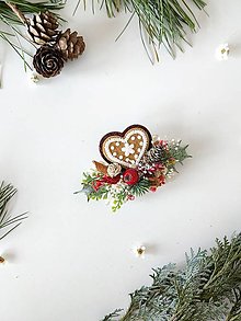 Brošne - Vianočná brošňa "sladké Vianoce"  (Srdiečko) - 16209199_