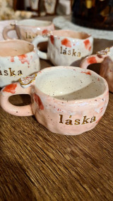 Nádoby - Luxusné keramické poháre LÁSKA - 16207001_