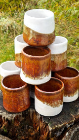 Nádoby - Keramické poháre s krásnymi krištáľmi - 16207015_
