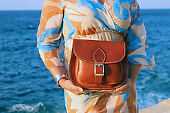 Kožená kabelka PASOS - prírodná farba