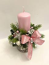 Dekorácie - Vianočná - zimná dekorácia so sviečkou - 16208980_