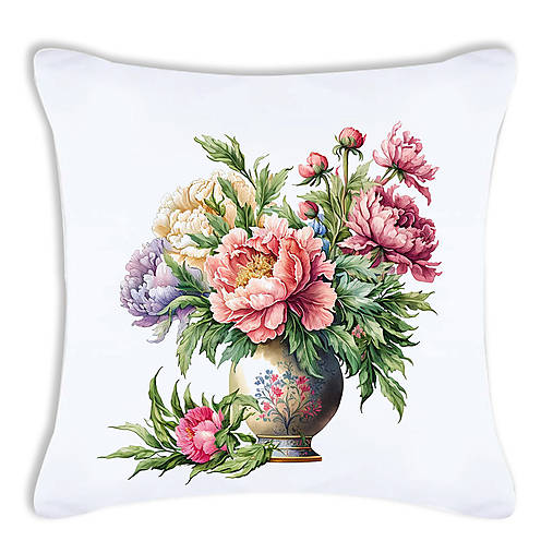 Úžitkový textil - OBLIEČKA NA VANKÚŠ - KVETY 50 (40 x 40 cm) - 16207959_
