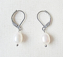 Náušnice - Náušnice s pravými perlami biele - 16208580_