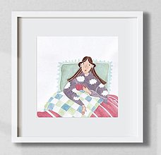 Kresby - Print - Coffee in bed - 16209303_