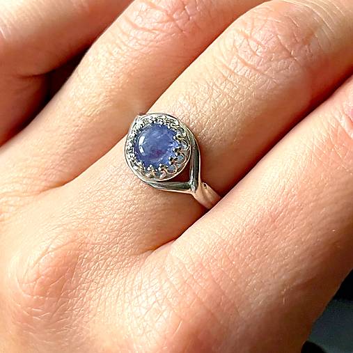 Tanzanite Filigree Silver Ag925 Ring / Strieborný prsteň s tanzanitom E002