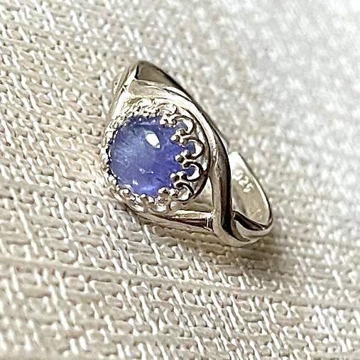 Tanzanite Filigree Silver Ag925 Ring / Strieborný prsteň s tanzanitom E002