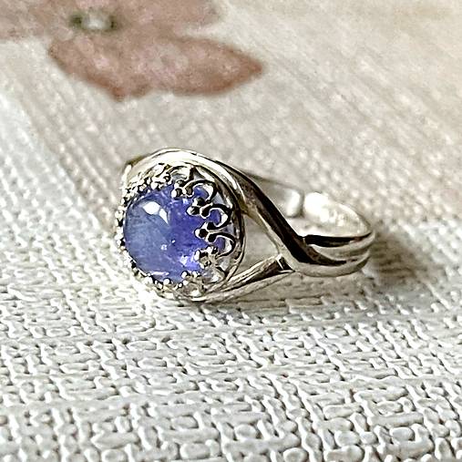 Tanzanite Filigree Silver Ag925 Ring / Strieborný prsteň s tanzanitom E002