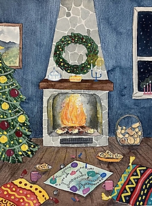 Obrazy - Originál ilustrácia Pohodové Vianoce - 16211654_