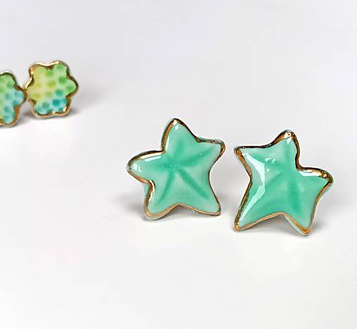 Náušnice - Porcelánové náušnice - Brečťanové - 16211024_