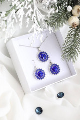 Sady šperkov - Ručne šitý set šperkov “Mini” modrý - 16210055_