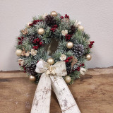 Dekorácie - Vianočný veniec, 26 cm, dekorácia na dvere - 16210303_