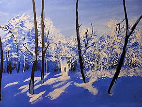Obrazy - Maľba - Les pod snehom - 16210065_