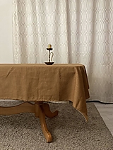 Úžitkový textil - Ľanový Obrus na stôl /MUSTARD/ - 16211324_