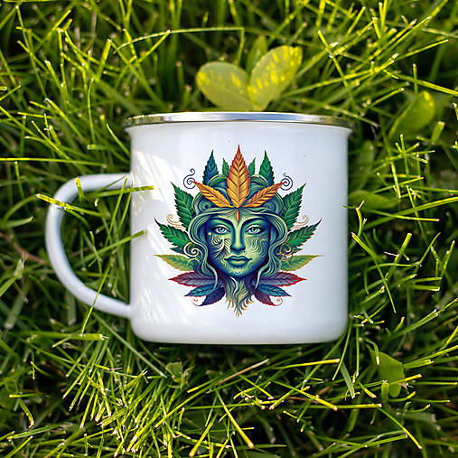 Nádoby - WEED QUEEN smaltovaný hrnček - 16213985_