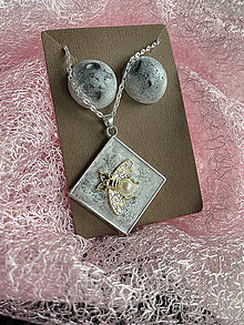 Sady šperkov - 50% ZĽAVA - Betonový náhrdelník a náušnice v dárkovém setu - 16214835_