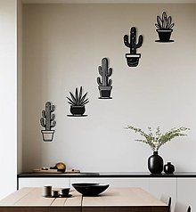 Dekorácie - Sada 5ks kaktusov na stenu v2 - 16215547_